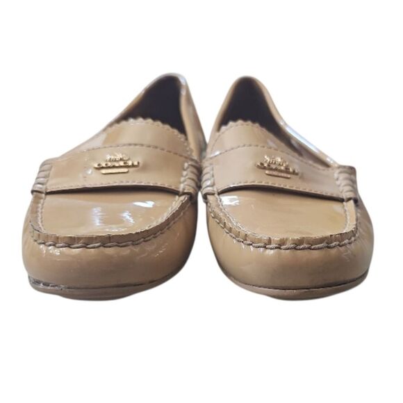 Coach Odette Slip On Loafer Tan Patent Leather Sz 7 Elegant Comfortable Timeless - Picture 5 of 15